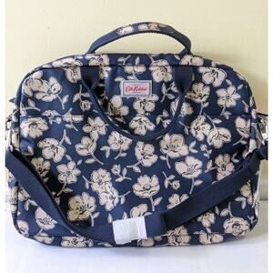 New Cath Kidston 15” Laptop Shoulder Bag Blue Floral New Nice Coated Waterproof